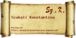 Szakali Konstantina névjegykártya